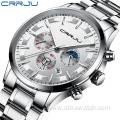 Relojes CRRJU Mens Watch 2260 Casual Business Full Steel Watches Men Wrist Luxury Quartz 30M Waterproof Clock Relogio Masculino